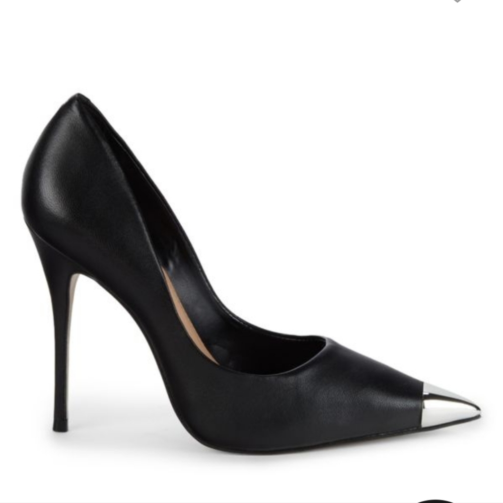 SAKS FIFTH AVENUE Black Pointed Toe Stiletto Pumps New in Box Size 10